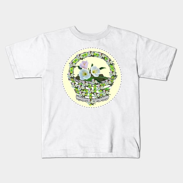 Abound in Hope Flower Basket (Playful Art) Kids T-Shirt by Bill Ressl at Center To Awaken Kindness